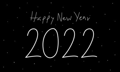 hand drawn Happy new year 2022