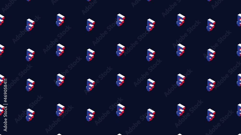 Aufkleber swiss franc isometric symbols in animated pattern on a dark background. seamless loop animation