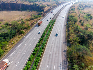 Aerial footage of the Mumbai-Pune Expressway near Pune India. The Expressway is officially called the Yashvantrao Chavan Expressway.