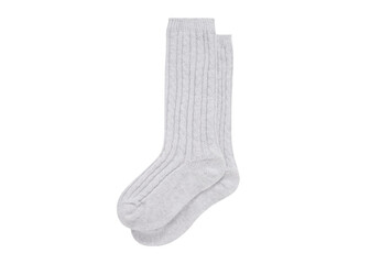 White color short mini socks mockup for design isolated on white background. Set of short socks for sports as mock up and label for advertising, logo, branding. Pair sport cotton socks.