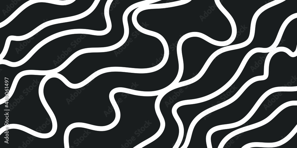 Poster abstract vector background design with curve lines. black and white wave.