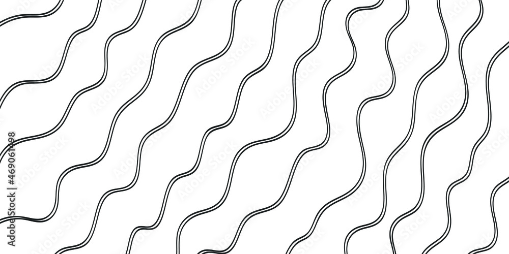 Poster abstract vector background design with curve lines. black and white wave.