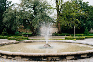 Fountain in the garden of Villa Trivulzio. Lake Como, Italy