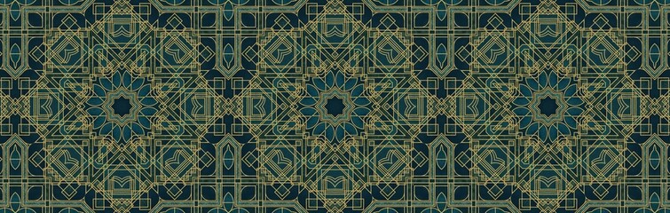 Elegant Gold And Teal Green Banner