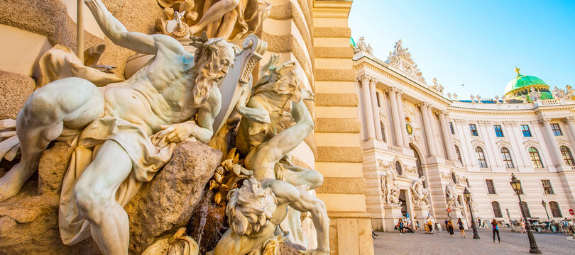 Panoramic view of Hofburg palace, Austria
