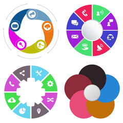 Business infographics. Set of pie chart.