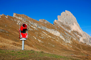 View of Geislergruppe or Gruppo delle Odle in the Dolomites, Italy , Europe 