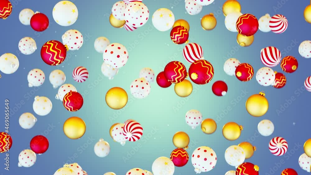 Aufkleber christmas and new year background. seamless loop 3d render animation