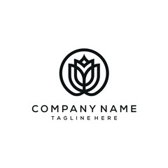 Circle Concept Flower Logo Design