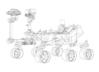Fototapeta na wymiar Mars Rover. Vector rendering of 3d