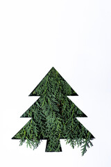 Christmas tree cut from paper
