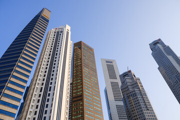 Obraz premium Skyline city in business district of Singapore