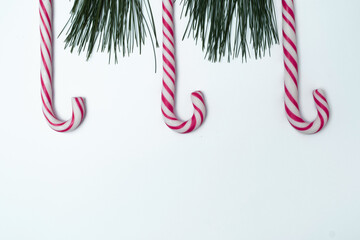 pine branches with candy