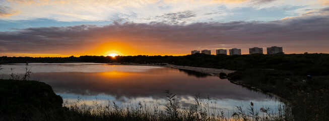 Sunset around the Albufera of Valencia (Spain)