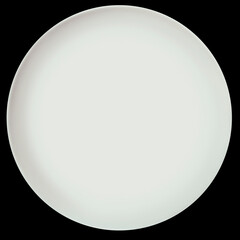 Ceramic Round White Platter Isolated on Black Background