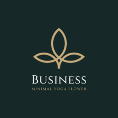 Minimal Yoga Flower logo design, Luxury and Elegant logo design for Spa and Meditation logo