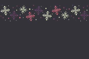 Fototapeta na wymiar Design of a Christmas background with hand drawn snowflakes. Vector