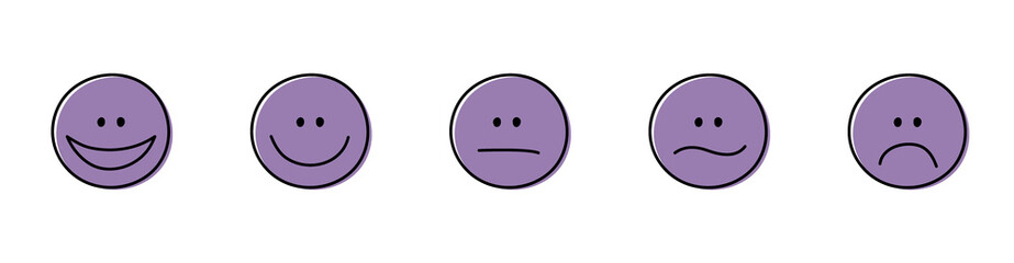 Fototapeta premium Funny emoticons. Appraisal concept. Vector