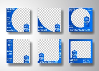 set of editable square banner templates. for social media posts, promotions, digital marketing. elegant and simple style