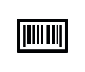 Barcode icon. Black bar code pictogram for designation. Barcode vector symbol isolated on white background.