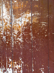 Peeling paint with many cracks on wood background