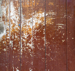 Peeling paint with many cracks on wood background