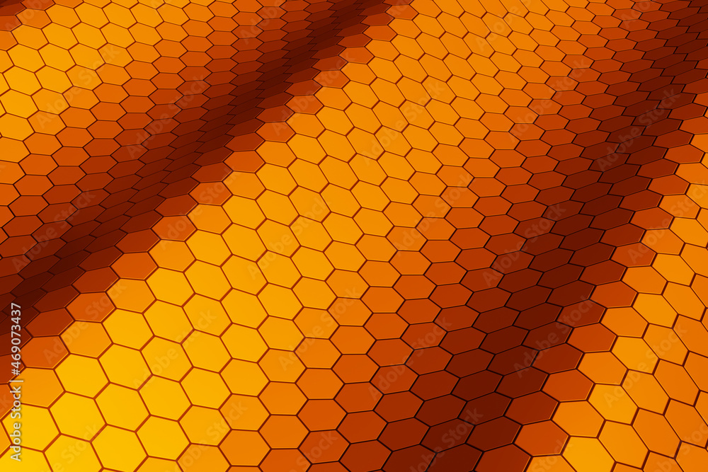 Poster 3d futuristic sci-fi concept with hexagons trendy sci-fi technology background with hexagonal patter