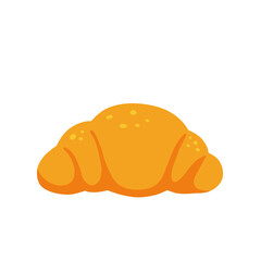 Croissant. Sweet pastries. Fresh bread. Flat cartoon isolated on white