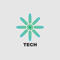 abstract circle tech logo template