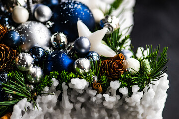 Fototapeta na wymiar Christmas composition with wax