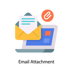 Email Attachment vector Flat Icon Design illustration. Social Media Symbol on White background EPS 10 File