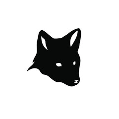 Fox Symbol Logo. Stencil Tattoo Design Vector Illustration.