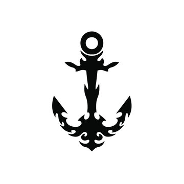 recommend clip art: Tribal Anchor Logo. Tattoo Design. Stencil Vector Illustration