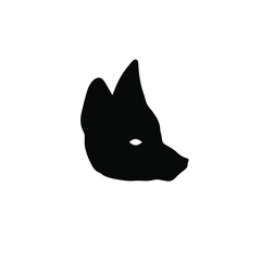 Fox Symbol Logo. Stencil Tattoo Design Vector Illustration.