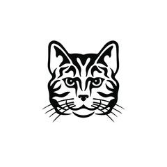 Fototapeta na wymiar Cat Symbol Logo. Tribal Tattoo Design. Stencil Vector Illustration