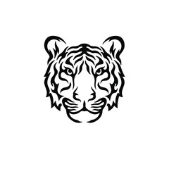 Tiger Symbol Logo. Tribal Tattoo Design. Stencil Vector Illustration