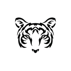 Tiger Symbol Logo. Tribal Tattoo Design. Stencil Vector Illustration
