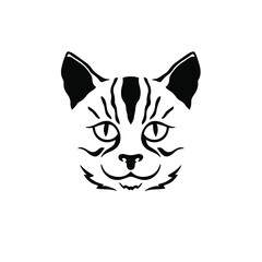 Fototapeta na wymiar Cat Symbol Logo. Tribal Tattoo Design. Stencil Vector Illustration