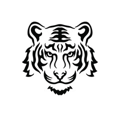 Tiger Symbol Logo. Tribal Tattoo Design. Stencil Vector Illustration
