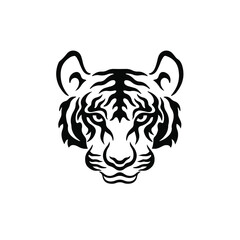 Tiger Symbol Logo. Tribal Tattoo Design. Stencil Vector Illustration