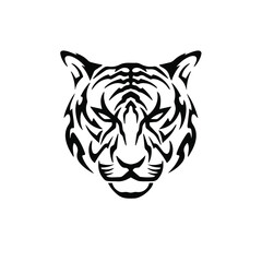 Tiger Symbol Logo. Tribal Tattoo Design. Stencil Vector Illustration