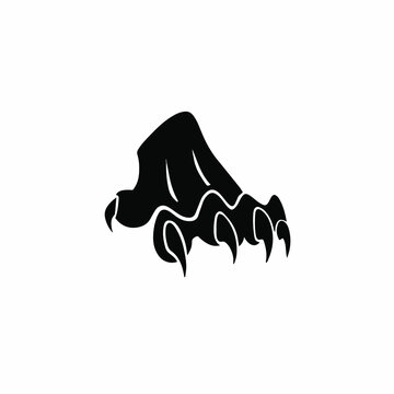 Beast Claw Symbol Logo. Tattoo Design. Stencil Vector Illustration