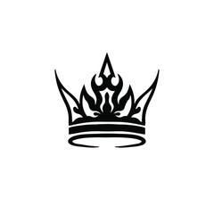 Crown Symbol Logo. Tattoo Design. Stencil Vector Illustration