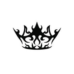 Crown Symbol Logo. Tattoo Design. Stencil Vector Illustration
