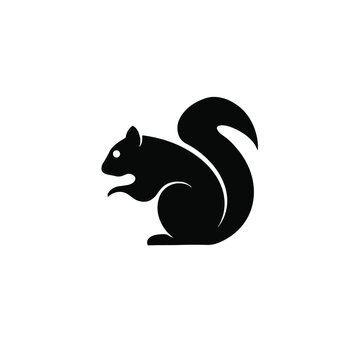 Squirrel Symbol Logo. Tattoo Design. Stencil Vector Illustration