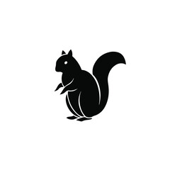 Squirrel Symbol Logo. Tattoo Design. Stencil Vector Illustration