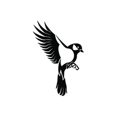 Bird Symbol Logo. Tattoo Design. Stencil Vector Illustration