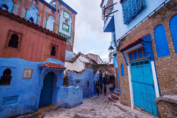 Blue city. Ancient architecture of old town Medina of Chefchaouen, Morocco. 18th of October 2018.