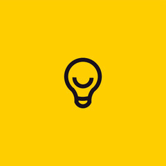 Light Bulb Line Art. Simple Minimalist Logo Design Inspiration. Vector Illustration.