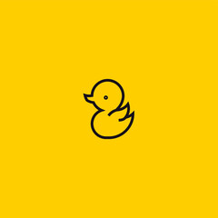 Duck Line Art. Simple Minimalist Logo Design Inspiration. Vector Illustration.